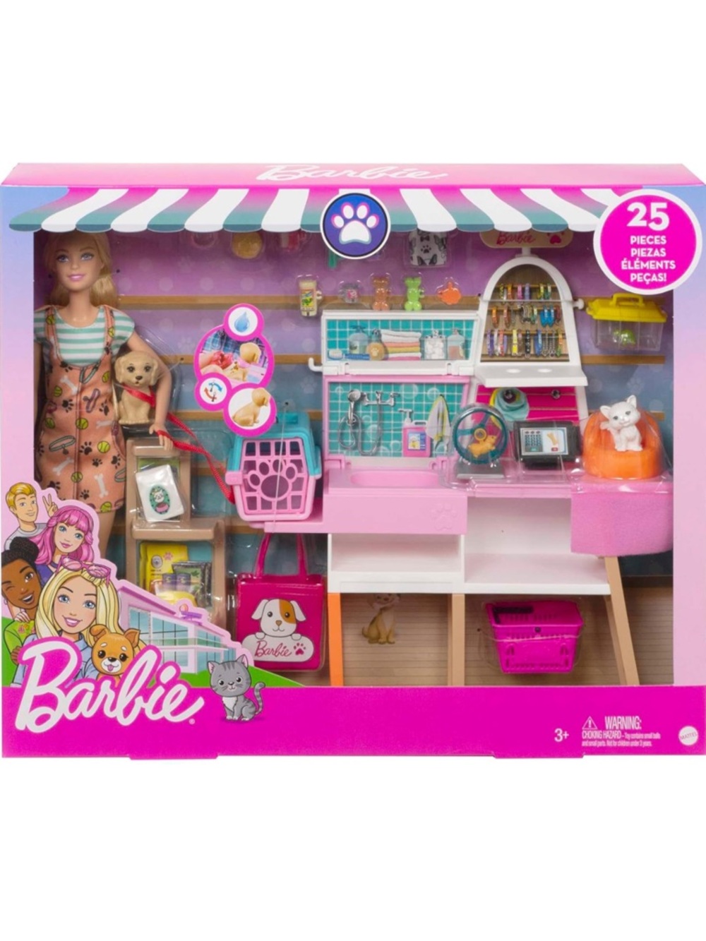 Barbie Pink and Teal Pet Grooming Playset